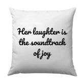 Soundtrack of Joy Pillow, Her Laughter Quote, Home Decor Throw Pillow, Inspirational Saying Accent Pillow, Gift for Her Pillow - Tawshia